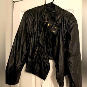 Thin pleather Cropped jacket